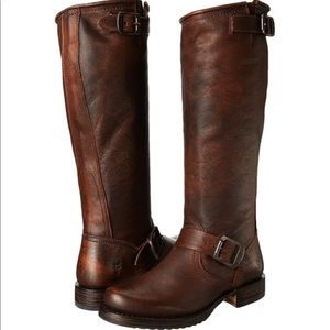 Frye Veronica Slouch Boots in Dark Brown